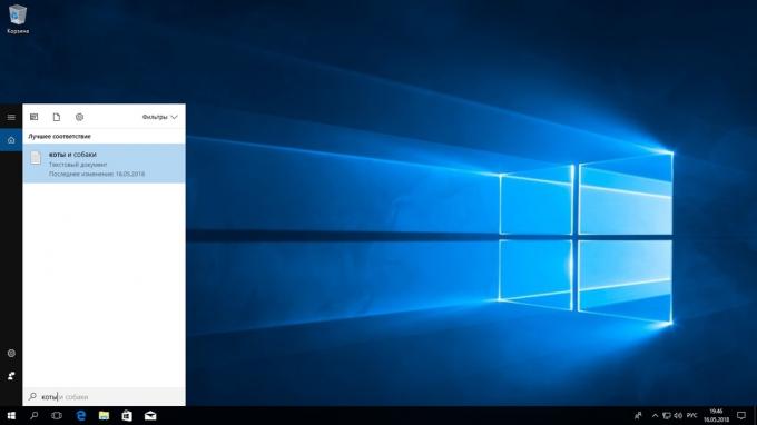 Vyhľadávanie v systéme Windows 10. fuzzy vyhľadávanie