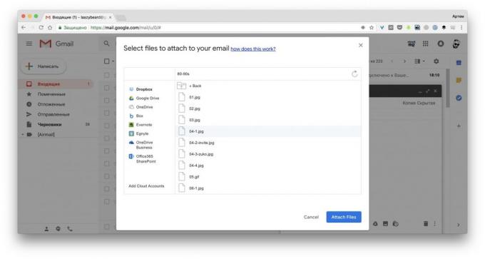 Zdieľanie a pripájať súbory v Gmail ™