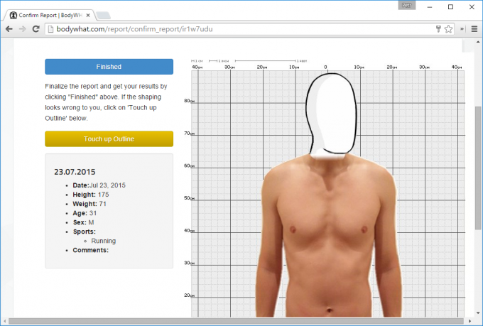 Tento model virtuálneho tela na BodyWHAT