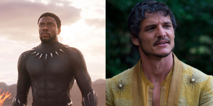 Porovnať znaky "The Avengers" a "Game of Thrones". Black Panther a Oberyn Martell