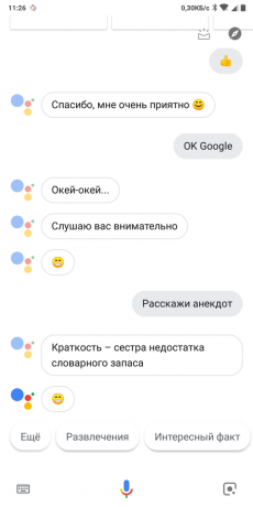 «Google Assistant": korešpondencia