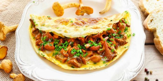 Omeleta s liškami, tymianom a rozmarínom