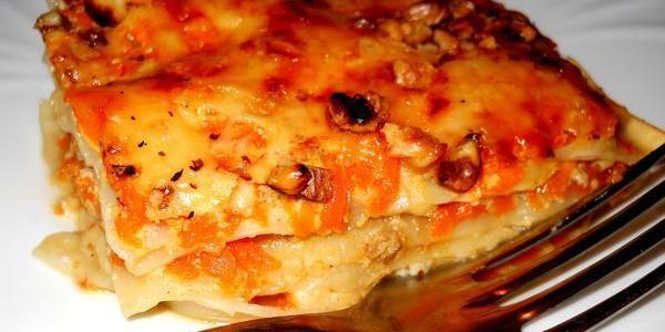 Lasagne recept s tekvicou, syrom a orechy