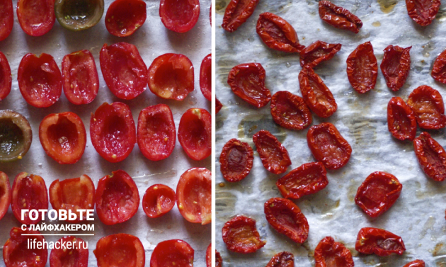 Ako si pripraviť sušené paradajky doma: vložte paradajky do rúry