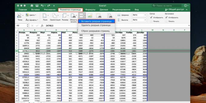 Ako urobiť zlom strany v programe Excel