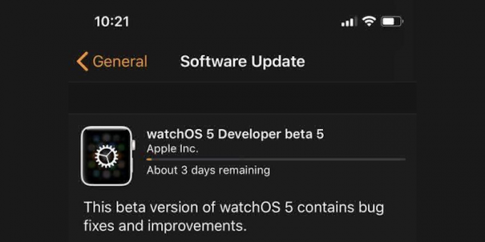 Aktualizácia Apple Watch: načítavanie bar