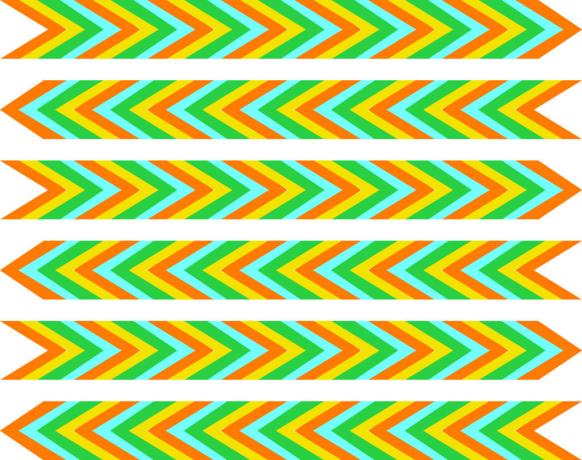Optické ilúzie. rôznofarebné šípy