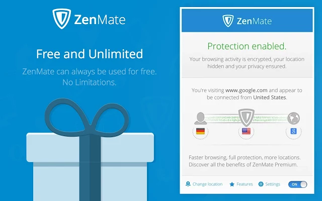 Voľný VPN pre Chrome: ZenMate VPN