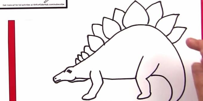 Ako nakresliť Stegosaurus: pridajte nohy a taniere
