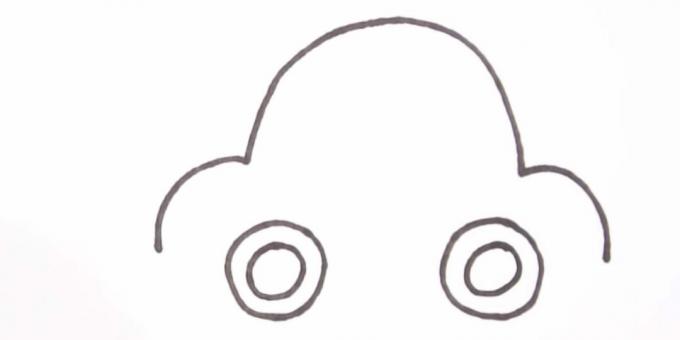 Ako nakresliť auto: znázorniť kolesá