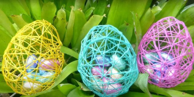 DIY remeslá na Veľkú noc: vajíčko z nití