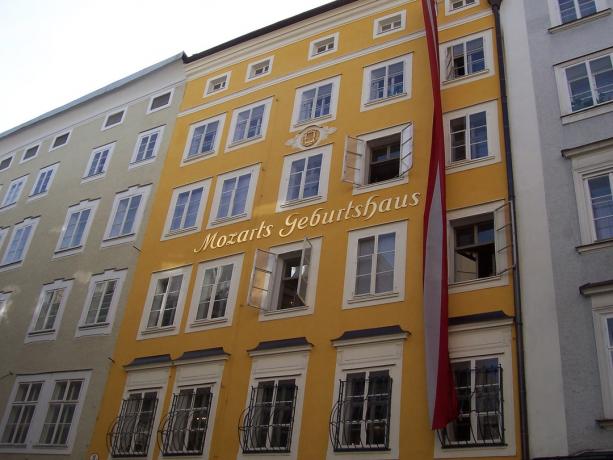 Dom v Salzburgu, kde sa narodil Mozart
