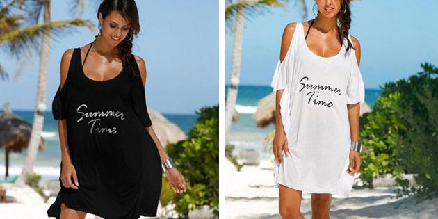 Beach šaty: šaty-shirt