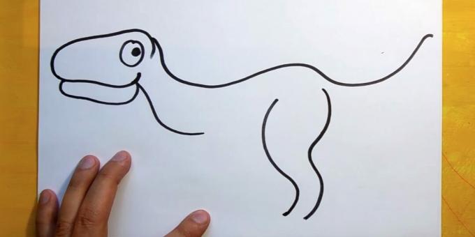 Ako nakresliť dinosaura: nakreslite obrys labky