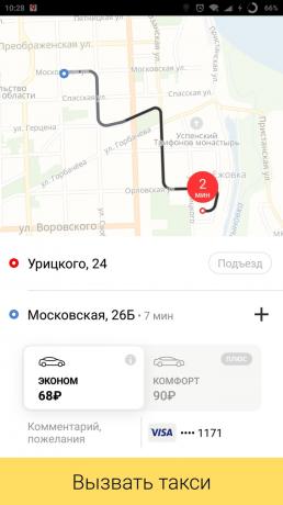 Yandex. Mapy: taxi