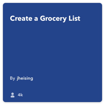 IFTTT Recept: Vytvorte Grocery List sa pripojí do-poznámky na google-pohon
