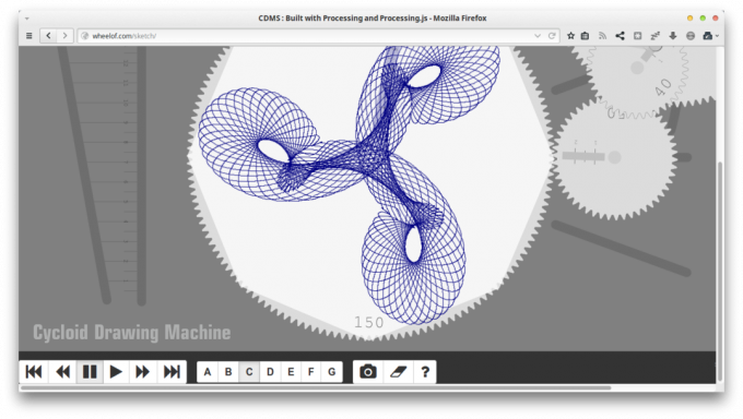 Prehľad menších webových aplikácií: cycloid Drawing Machine