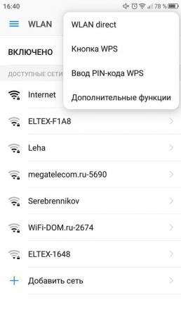 ShareIt. Sekcia Wi-Fi (WLAN)