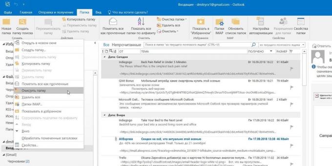 Microsoft Outlook: Vyčistenie zložky