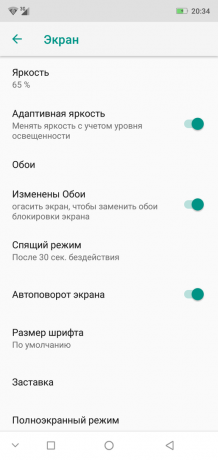 Smartphone Prehľad Ulefone X: Nastavenie zobrazenia