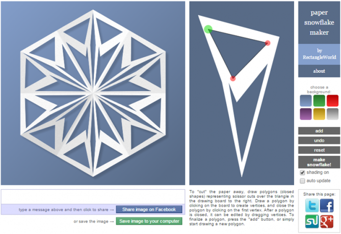 Webová služba PaperSnowflake pomôže predstaviť, ako to bude vyzerať ako papierový snehová vločka