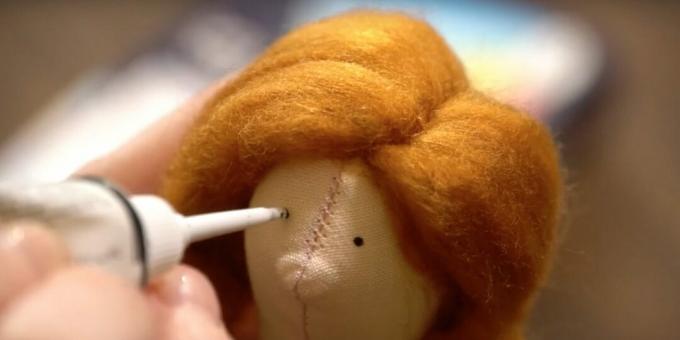 DIY bábika Tilda: nakreslite oči